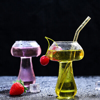 Taza de vidrio de diseño de setas copa de cóctel copa de vino novedad taza de bebida]