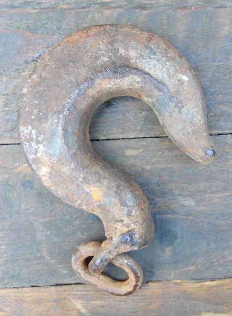 Vintage original Boatyard Reclaimed Iron Dock Boat Yard Pulley Hook #1*