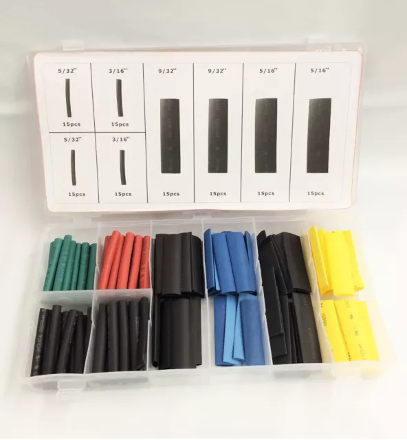 120pc Heat Shrink Wire Wrap Assortment Set Tubing Electrical Connection Cable