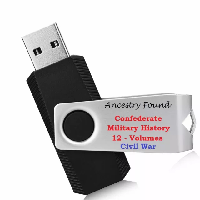 CONFEDERATE MILITARY HISTORY - 12 Volume Set - Books on USB Flash Drive