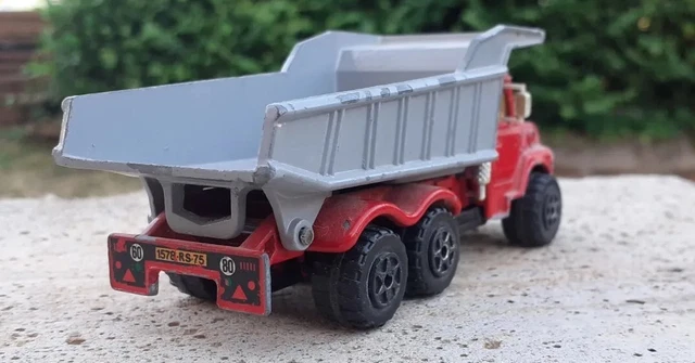 Camion Majorette Benne 1/60 Komatsu Vert - Année 1970, Occasion, Modèle Vintage Métal