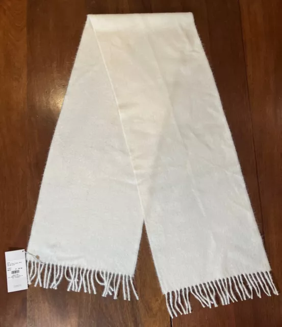 New (Other) Alpaca 111 Peruvian 100% Baby Alpaca Wool Ivory Winter Scarf Fringe