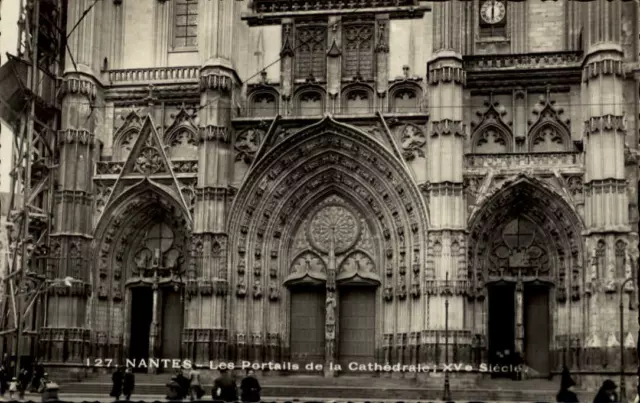 Nantes Francia CPA 1940 les Portals de la Cathédrale portal de entrada catedral