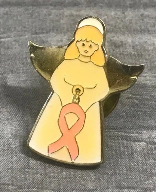 Angel Pink Ribbon Breast Cancer Awareness Lapel Hat Jacket Backpack Bag Pin