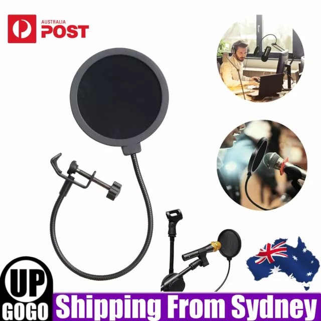 Microphone Filter Mask Double Layer Pop Filter Recording Studio Microphone Wind