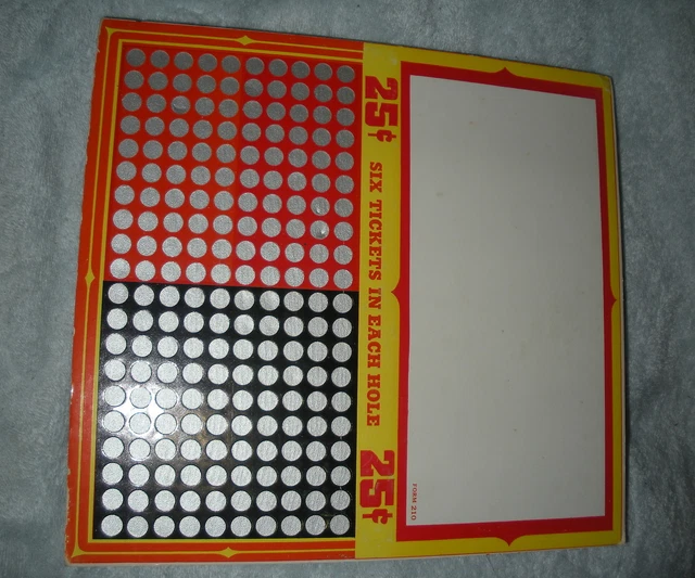 NA-084 - Punch Board Trade Stimulator Generic 25-Cents Unpunched