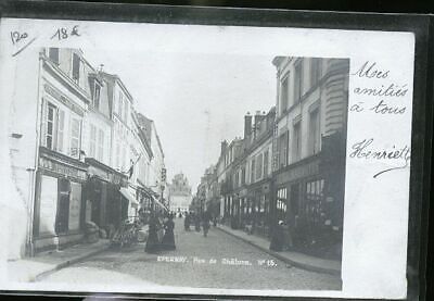 Epernay rue de Chalons cp photo rare 1900