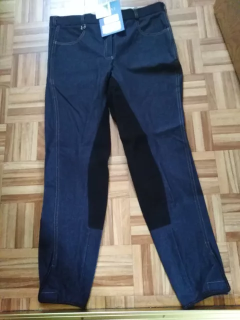 schwarze Jeans Reithose, Vollbesatz, von Busse in der Gr. 38, NEU