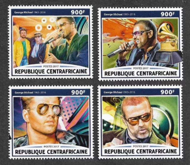 George Michael Stamps  Pop Music Singer Mnh Centrafricaine