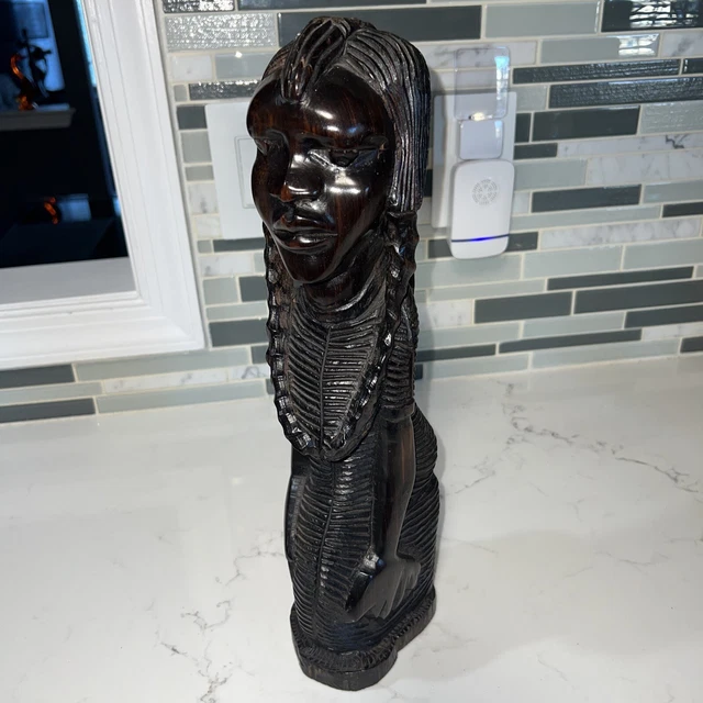 Hand Carved Wooden African Statue 16" Tall