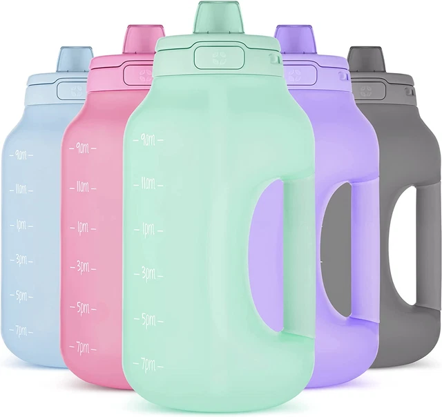Ello Hydra Half Gallon Jug with Time Marker & Handle for All Day Hydration & Lid