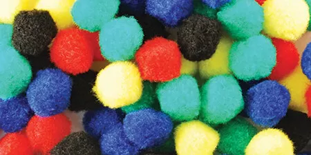 Pom-Poms .75" 100/Pkg Primary