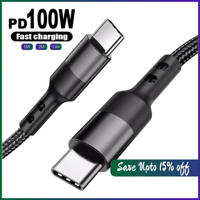 USB C TO USB C Fast Charger PD 100W Dual Type C Charging Data Sync USB Cable £4.87 - PicClick UK