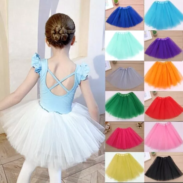 Kinder Tütü Tutu Ballettrock Tüllrock 3 Lagen Rock Petticoat Ballettkleid