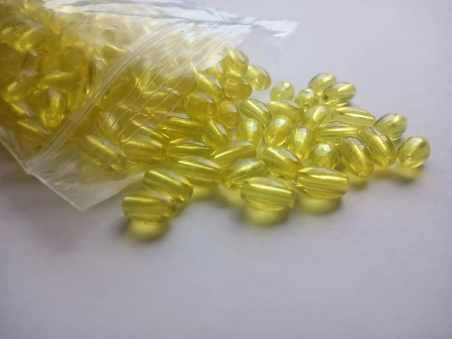 400pcs Yellow Oat Craft Beads Spacer 10x6mm 4mm Hole