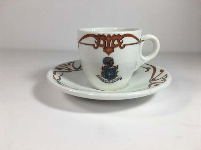 Americus Hotel Vintage 1920s Logo Espresso Cup With Plate