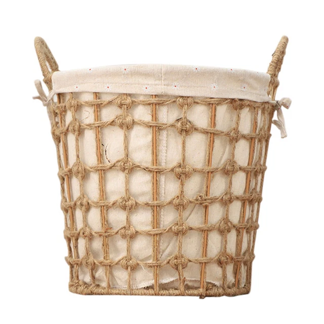 Cesta de almacenamiento de ropa cesta de lavandería cestas tejidas a mano contenedor de almacenamiento de juguetes