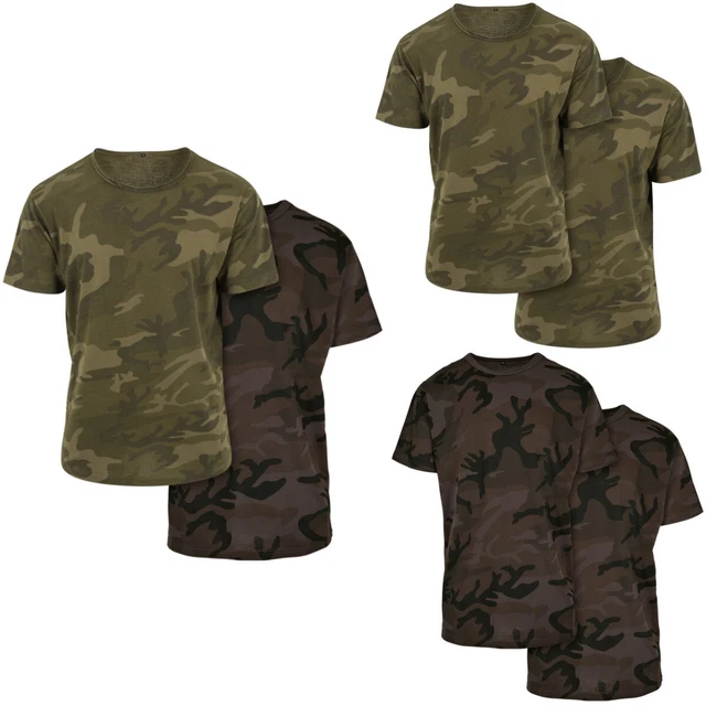 Build your Brand Camouflage T-Shirt 2-Pack Haut Chemise Grande Taille Homme