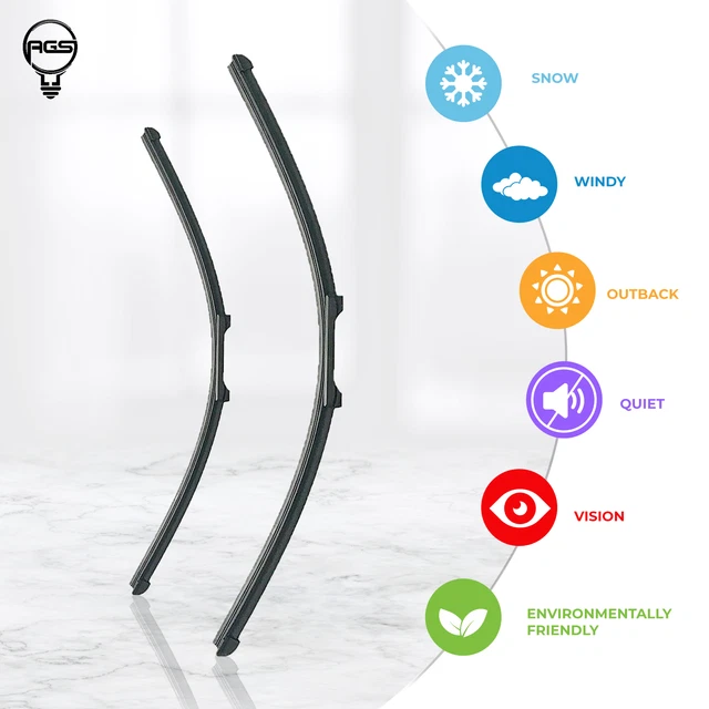 AGS WINDSCREEN WIPER Blade 21" + 19" For Seat Leon Hatchback 2002 2003