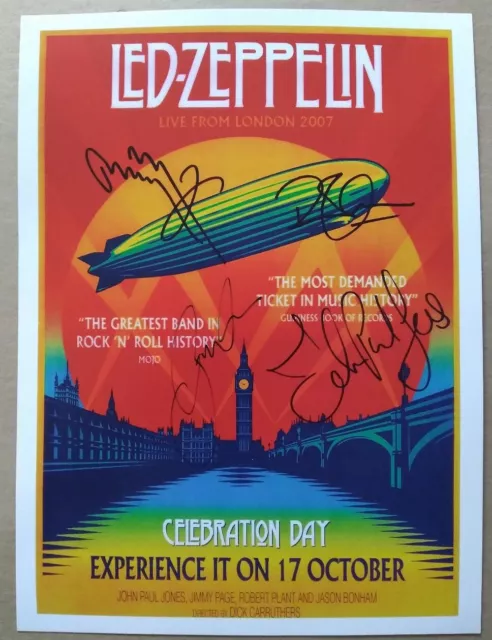 Led Zeppelin Autographed Poster 12-10 07 O2 Arena London Celebration Day