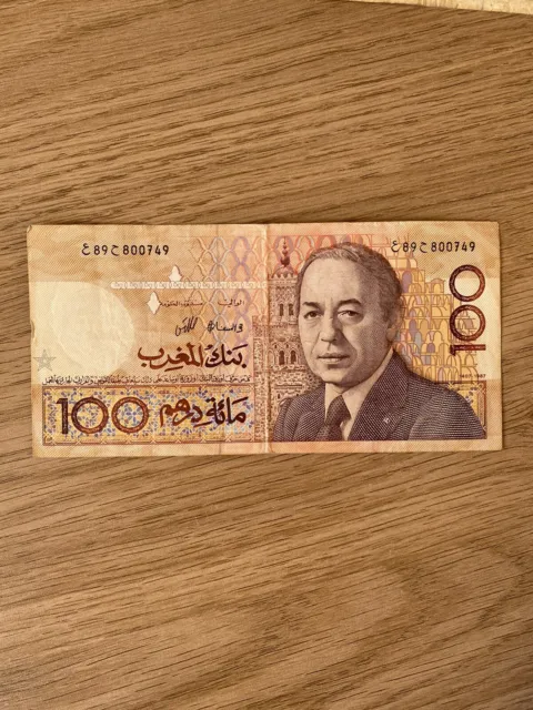 MAROC  BILLET 100 dirhams 1987 Face