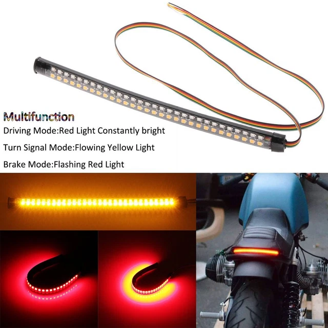 20cm Motorcycle Tail Light Brake Stop Flashing  Flowing Turn Signal DRL Lamp
