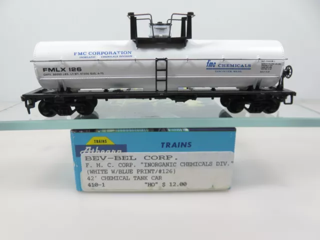 Bev Bel Athearn HO Scale 42' Chemical Tank Car FMC Corp. Inorganic Chemicals Div