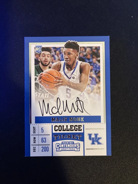 2017 Panini Contenders Draft Picks MALIK MONK Rooke RC Auto