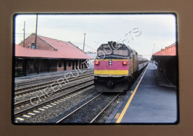 Original '87 Kodachrome Slide MBTA Boston Transit 1007 F40PH Boston, MA    38X25