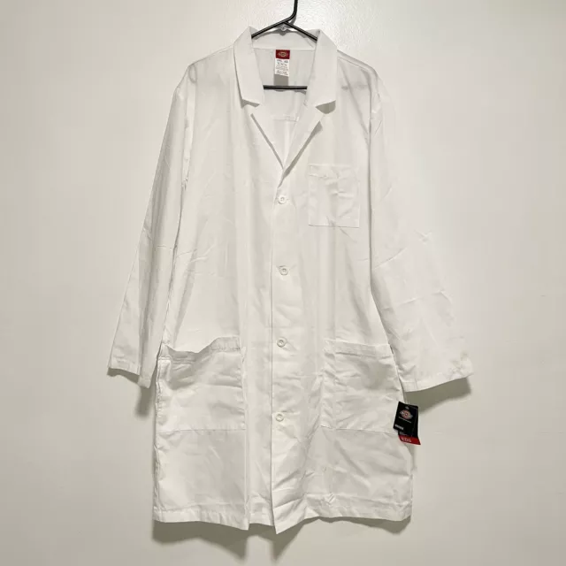 Dickies EDS 40" Unisex Lab Coat 83403 DWHZ White Size XL NWT