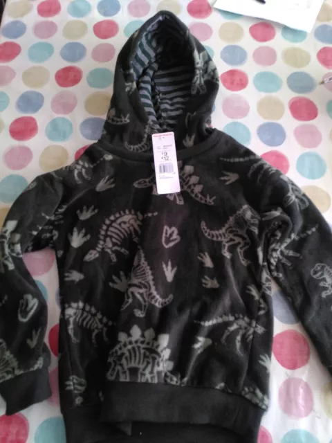 Boys Age 6-7 Hooded Fleece Dinosaur Print Brand New with tags F&F Free Delivery