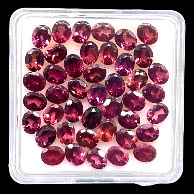 25 Pcs Natural Rhodolite Garnet 5x4mm Oval Cut Untreated Gemstones Wholesale Lot