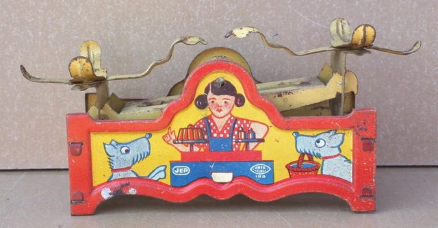 Ancienne Machine à Coudre Jouet En Tôle Bleue - BABY Vintage - Jeu D'imitation Enfant - Old Tin Toy