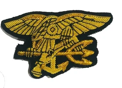 USA Navy Seal badge - Bullion Hand Embroidered Badge - 10 Pieces