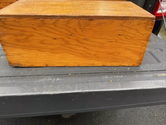 Vintage Small Wooden Box with lid  ( handmade )