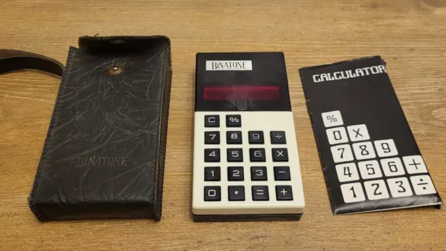 Binatone Vintage calculator. Manual and case.