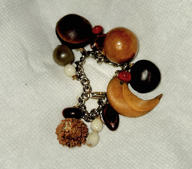 NATURAL Seed, Pods, & Nuts 7" Chunky BRACELET
