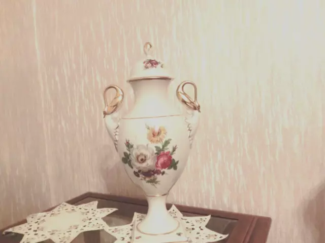 AK Kaiser Prunk Porzellan Vase Schwanenhenkelvase Gloria Prunkvase Amphore 42cm