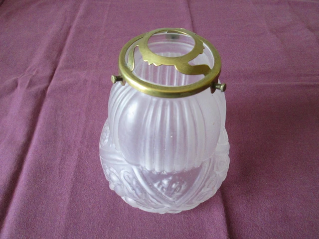 tulipe ancienne en pâte de verre applique lustre abat-jour