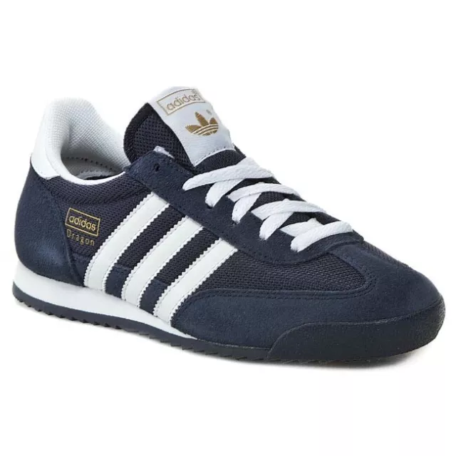 adidas dragon Mens Originals Trainers Uk Size 7 - 12  G50919 NAVY WHITE MET GOLD