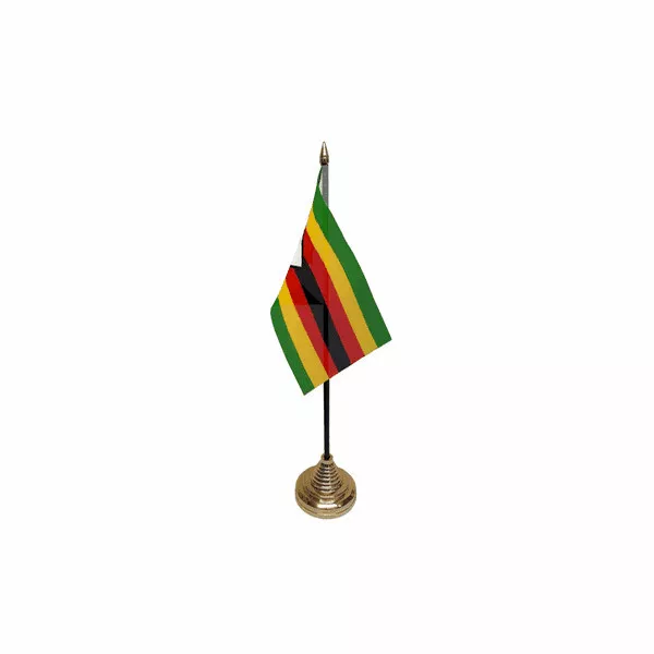 Simbabwe Tisch Schreibtisch Flagge - 10x15 cm National Land Hand Afrika