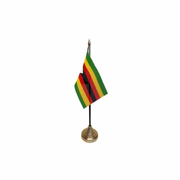 Zimbabwe Table Desk Flag - 10 x 15 cm National Country Hand Africa