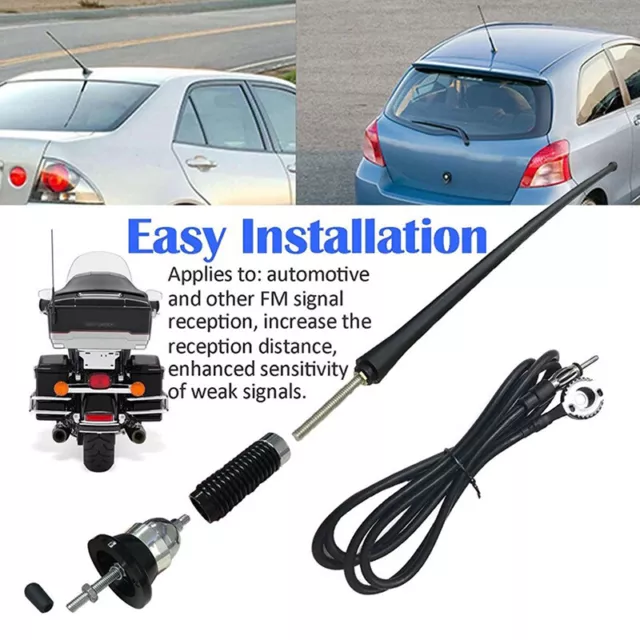 Universal Car Stereo 36cm Rubber Mast Antenna Roof Mount Aerial Replaceme7H