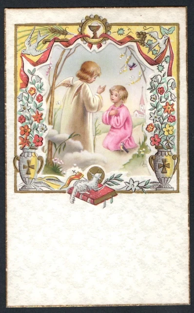 santino antico del Angel Custodio estampa image pieuse holy card