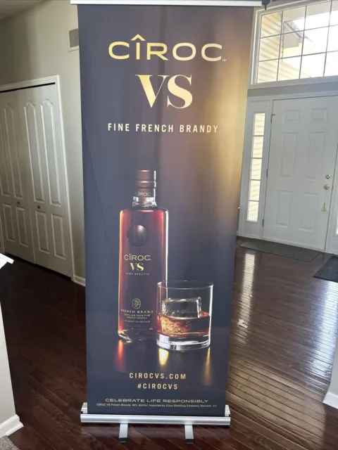 Ciroc VS Retractable Banner & Trade Show Stand 32" W x 83" H With Carry Case