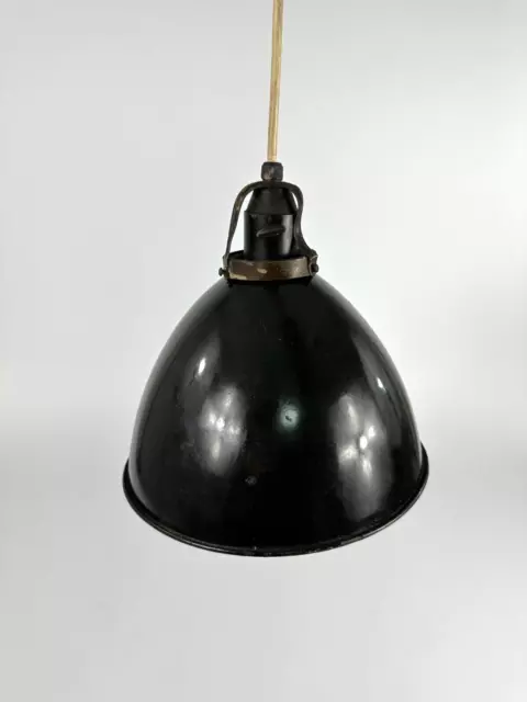 Antike Industrie Lampen Werkstatt Deckenlampen Bauhaus Schwarz Emaille Fabrik