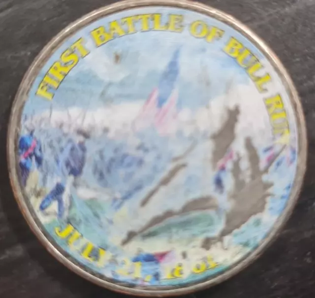 Jfk Half Dollar - Hologram Image Of Battle Of Bull Run - Civil War Memorabilia