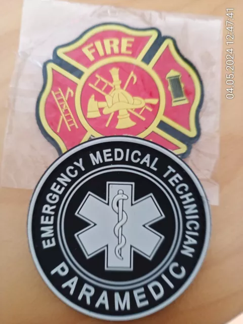 2 x Rubber-Patch der U.S.-Feuerwehr in Wiesbaden (mit Klett)