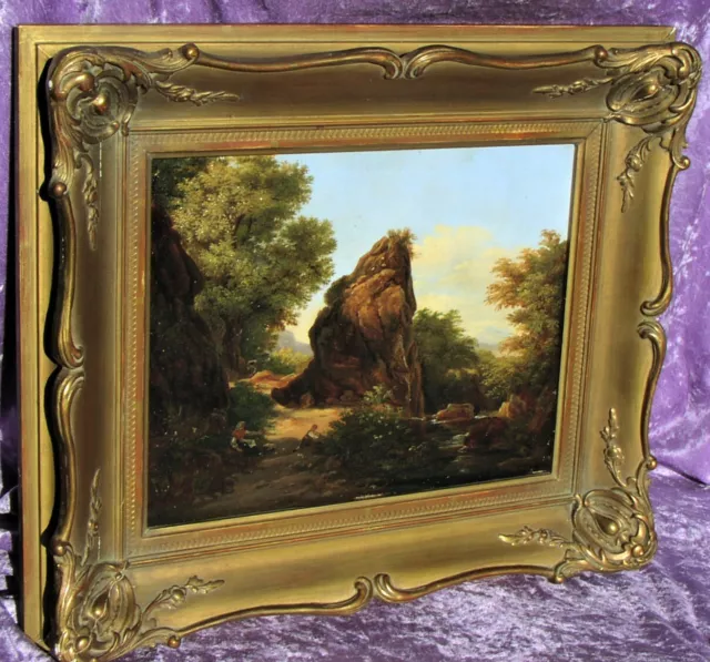 Altes Ölgemälde Landschaft von 1844 Künstler Alexis Nicolas Noel  Clichy France