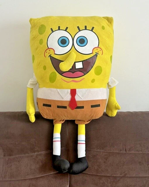 Peluche Bob L'éponge Carrée 60 Cm - Doudou Enfant, Jouet, Coussin Décoratif